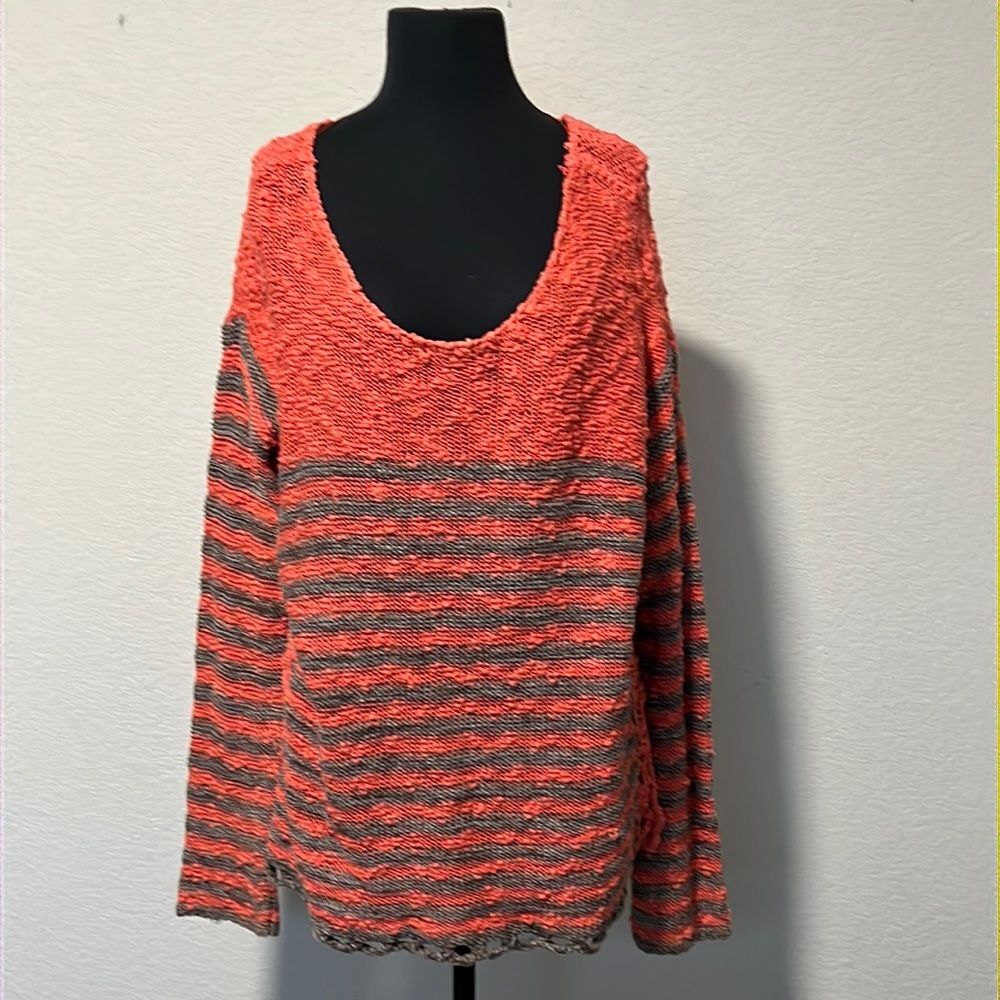 Free people striped oversized boho sweater